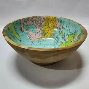 Top Quality <b>Enamel</b> Print Wood Decorative Salad <b>Bowl</b> for Home Hotel Restaurant Use Dinner Dishes and Plates for Home Kitchen - Product Image 4