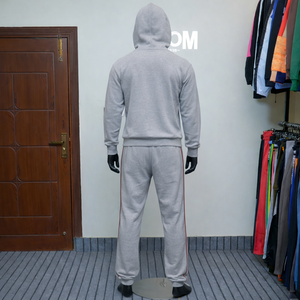 Ensemble de survêtement d'hiver bleu personnalisé OEM pour hommes, qualité supérieure, 100 % coton, sweat à capuche et pantalon de survêtement, vêtements de sport en gros, directement de l'usine - Product Image 3