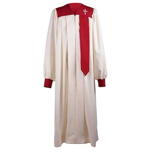 Toghe <span class=keywords><strong>Corali</strong></span> Rosse di Alta Qualità con Bordi Dorati, Abito Lungo Traspirante per Coro, Toghe da Canto, Abbigliamento Clericale per Adulti, Thobes in Vendita - Product Image 5