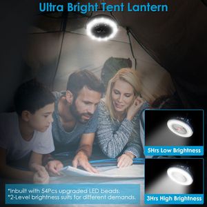 Ventilatore da Campeggio Portatile Ricaricabile, 3 Velocità, 2 Livelli di Luminosità, Lampada da Tenda Sospesa, Power Bank di Emergenza, Illuminazione per Esterni - Product Image 3