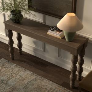 Mesa Consola Moderna de Hierro con Patas de Eje de Bobina, Almacenamiento Convertible y Altura Ajustable para Pasillo y Sala de Estar - Product Image 4