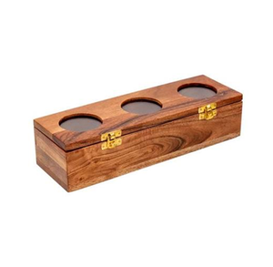 Boîte à fruits secs en bois tendance avec 3 compartiments, couvercle hermétique, design minimaliste, récipient de rangement pour la cuisine - Product Image 1