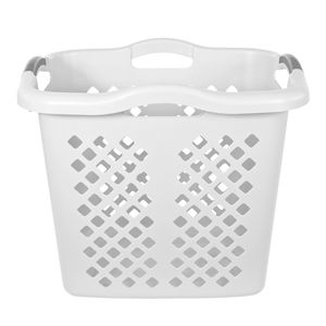 Paquete de 2 Cestas de Ropa Sucia para Adultos de 2 Bushel con Asas Plateadas, Color Blanco - Product Image 2