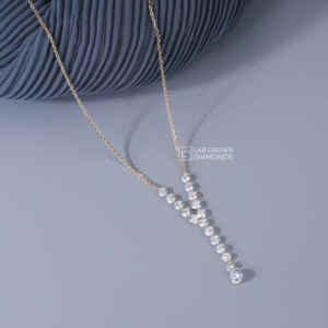 ROUND BRILLIANT CUT LAB GROWN DIAMOND PENDANT S925 <b>SILVER</b> YELLOW GOLD PLATED LUXURY 17 PIECE EF CLARITY <b>CHARM</b> GIFT FOR WOMEN - Product Image 4