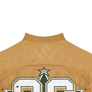 Custom Men's Gold Mesh Football Jersey Number 96 V-Neck Short Sleeve Breathable American Football Apparel Adult Size - Product Image 3