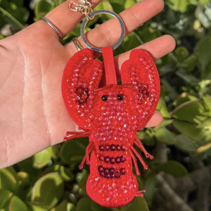 Wholesale Classic Eco-Friendly Embroidered Rectangle Fruit-Inspired Pig Design Stainless Steel Keychain Cute Handmade Beaded Bag - Product Image 6