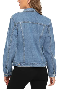 Veste en jean décontractée à manches longues pour femme, coupe classique, respirante et confortable, taille adulte, veste pour femme OEM - Product Image 3