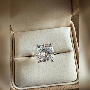 Bague en diamant de laboratoire taille coussin 3 carats pour femme, bijoux de luxe en argent sterling 925 pour mariage, fiançailles, anniversaire, cadeau - Product Image 4