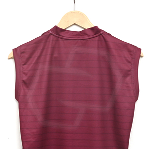 Haut de sport sans manches bordeaux en polyester pour femme, col en V, respirant, uniforme de golf pour adulte, vêtements de sport, chemises athlétiques personnalisées, vente en gros - Product Image 5