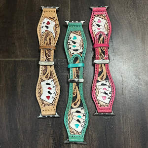 Correa de Reloj de Cuero Genuino de Lujo con Diseño de Naipes Vintage, Correa de Repuesto Universal para Reloj, en Oferta - Product Image 5