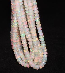 ลูกปัดโอปอลเอธิโอเปียทรงรอนเดลล์เหลี่ยมเพชรพลอย  ร้อยเป็นสายสำหรับทำเครื่องประดับ - Product Image 1