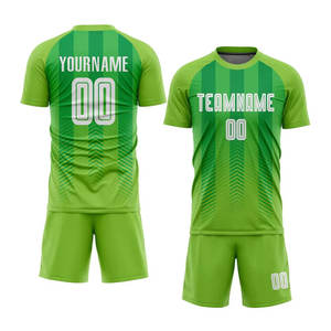 Maillot de football personnalisé dynamique vert néon et blanc-vert Kelly, coupe régulière, short assurant une liberté de mouvement illimitée - Product Image 1