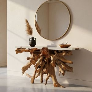 TEAK ROOT CONSOLE <b>TABLE</b> RESINED - Product Image 6