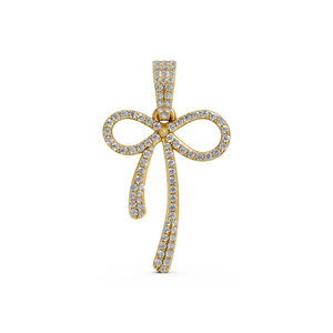 Pendentif nœud en diamant BRILLIANT DIAMANT pour femme, 0,55 carat, diamant de laboratoire, or 14 carats, certifié IGI, plaqué rhodium, bijoux fins minimalistes - Product Image 3