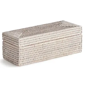 Cesta de Almacenamiento Rectangular de Mimbre con Tapa para Decoración del Hogar, Caja Organizadora de Mimbre con Múltiples Compartimentos, Solución de Almacenamiento de Juguetes para Guardería - Product Image 2