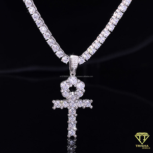 Collar de tenis clásico con diamantes de moissanita de corte redondo, plata de ley 925, joyería nupcial elegante para mayoristas - Product Image 4