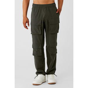 Pantalones de Trabajo Multibolsillos para Hombre, Pantalones Versátiles Convertibles Casuales con Cierre de Cintura Seguro, Teñido Liso en Color - Product Image 6