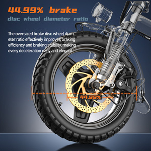 Bicicleta Eléctrica Plegable con Cuadro de Aleación de Aluminio de 14x2.215 Pulgadas, Motor sin Escobillas de 250W, para Uso Urbano y Deportivo - Product Image 4