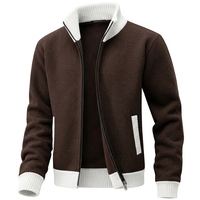 Veste polaire zippée intégrale unie pour homme, col roulé, en tissu technique respirant, anti-plis, pour l'hiver, style décontracté et professionnel
