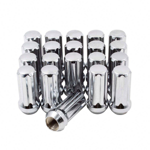 Tuercas de rueda M14x1.50 dúplex de <span class=keywords><strong>7</strong></span> estrías con llave (para ruedas de repuesto) Tuercas cromadas tipo acorn/bullet - Product Image 4