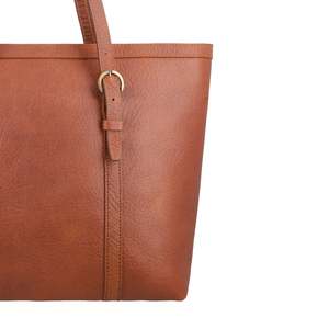 HULAR INTL Bolso Tote de Cuero Genuino de Lujo, Gran Capacidad, Asa Suave, Bolso de Hombro Casual Resistente, Correa Ajustable con Cremallera - Product Image 2