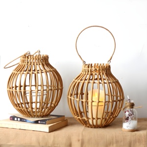 Eco-friendly <b>rattan</b> <b>lantern</b> Vietnamese handicrafts candle tea light <b>lanterns</b> garden home decor - Product Image 2