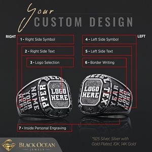 แหวนสั่งทำ BOJ รุ่น 005 สลักชื่อและโลโก้ตามต้องการ แหวนเงินแท้ 925 ชุบทอง ดีไซน์ทำมือ ราคาพิเศษ - Product Image 6