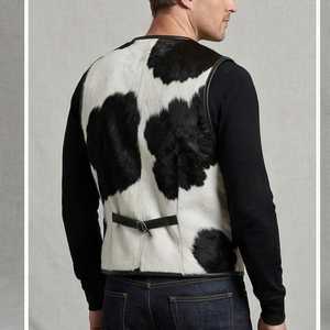 Chaleco Vaquero de Cuero Genuino para Hombre, Estilo Western, Hecho a Mano, con un Solo Botón, para Verano, Venta Caliente - Product Image 2
