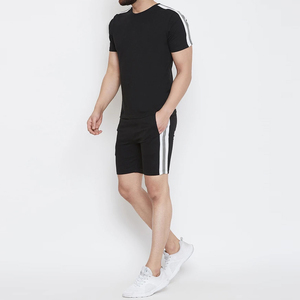 Summer Casual <b>Twin</b> <b>Sets</b> for Men High Quality Acid Wash Print Short Sleeve T-Shirt and Shorts 100% Polyester Quick Dry New Design - Product Image 1