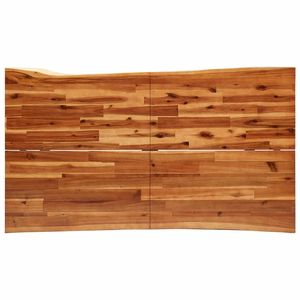 Tavolo da pranzo con bordo vivo in legno massello di Acacia 55.1 "x 31.5" x 29.5" - Product Image 6