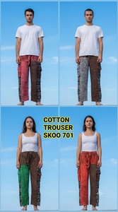 Ensemble deux pièces pantalon cargo en coton thaïlandais, imprimé floral vintage, taille élastique, délavage effet pierre, multicolore, coupe classique, été - Product Image 4