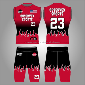 Uniformes de fútbol americano sin mangas sublimados 7v7, uniformes personalizados para jóvenes con nombre del jugador, camiseta de compresión 7 contra 7. - Product Image 1