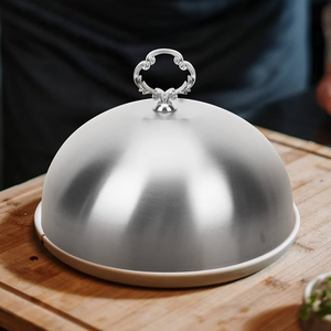 ฝาครอบสแตนเลสแบบหนาสำหรับอุ่นชีส ใช้กับเตาปิ้งย่าง ทอด หรือนึ่งอาหาร - Product Image 5