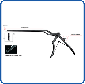 Rongeurs de Kerrison pour laminectomie, manuels, en forme de baïonnette, en acier inoxydable, revêtement noir plasma, antiadhésifs, autoclavables, pour la colonne vertébrale - Product Image 1