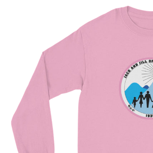 T-shirt unisexe à manches longues rose avec broderie graphique, col rond, décontracté, en mélange de coton, pour un usage quotidien, vêtement de mode - Product Image 3