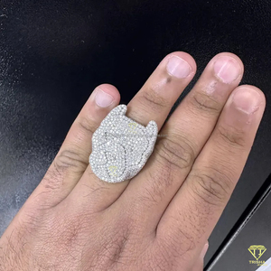 Luxury Panther Head Moissanite Diamond Ring For Men White Gold Hip Hop Iced Out Jewelry - Product Image 6