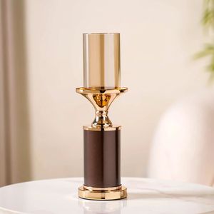 Portavelas de Cristal Dorado KRAFT WORLD con Base de Mármol en Capas, Hecho a Mano, Ecológico, para Bodas y Eventos - Product Image 2