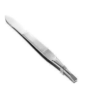 1pc Eyebrow Tweezer Hair Flat Tip Puller Stainless Steel Eye Brow Clips Effective Eyelash Extension Removal Beauty <b>Makeup</b> <b>Tool</b> - Product Image 2