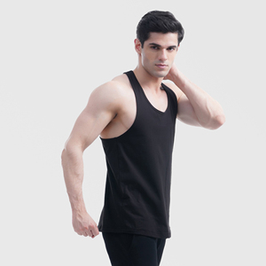 Men's <b>Black</b> 100% Cotton V-Neck Tank Top Solid <b>Knitted</b> Breathable Casual <b>Vest</b> - Product Image 3