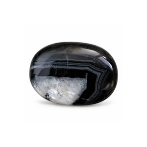 Cabujón Ovalado de Ágata Negra Natural con Rayas, Piedra Preciosa Pulida Suelta para la Fabricación de Joyas, Anillos y Colgantes - Product Image 1