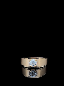 Bague pour homme en or massif 14 carats avec diamant naturel certifié GIA de 1,00 carat, couleur F-G, clarté SI - Product Image 2