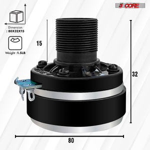 Par de altavoces de compresión de aluminio de 5 núcleos con bocina de 1 y 2 pulgadas, tweeter de 200W de pico, 8 ohmios, audio profesional, terminal de tornillo de 2 piezas - Product Image 4