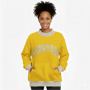 Sweat-shirt à col montant pour femme de haute qualité, à manches longues, extensible, côtelé, avec service OEM, pour un usage quotidien décontracté, pull-over - Product Image 5