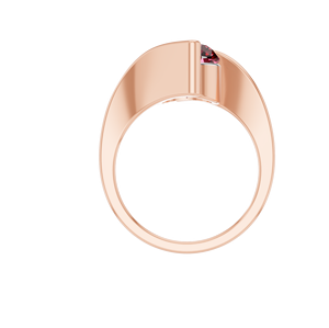 Bague de fiançailles en or massif 14 carats, taille ovale classique, pierre précieuse rubis cultivée en laboratoire, rose jaune blanc de haute qualité pour anniversaires - Product Image 4