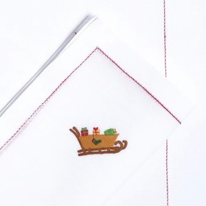 Ensemble de napperons et serviettes de Noël personnalisés en lin fin 100 % lavable en machine, broderie Quang Thanh Père Noël, vente en gros - Product Image 4