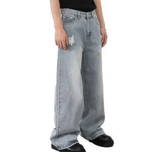 Jeans Baggy Homme Personnalisés Streetwear en Gros – Denim Bleu Foncé de Haute Qualité, Coupe Ample et Large, Nouvelle Tendance, Tailles Disponibles - Product Image 3