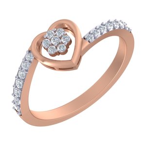 0.25 Ct Round Brilliant Cut Moissanite <b>Vintage</b> Prong Set Cluster Engagement <b>Ring</b> 14K Rose <b>Gold</b> for Women - Product Image 1