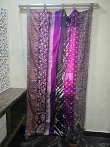 Cortina de Pared Étnica Bohemia Hippie Gypsy, Estilo Sari de Seda India - Product Image 6