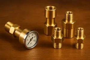 Válvula Reductora de Presión de Gas de 2 Pulgadas (50 mm), Acabado Dorado, Manómetro de Alta Precisión, Regulador de Temperatura Normal - Product Image 4