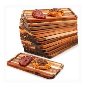 ถาดเสิร์ฟอาหารทรงสี่เหลี่ยมผืนผ้าลายไม้ธรรมชาติทันสมัยแบบต่ำ - Product Image 1